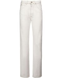 Maison Margiela - Bleached Cotton Denim Wide Jeans - Lyst