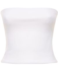 Wardrobe NYC - Strapless Opaque Stretch Jersey Top - Lyst
