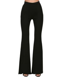 balmain striped high waisted flare pants