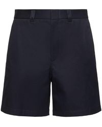 Gucci - Double Cotton Twill Shorts With Web - Lyst