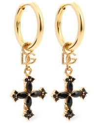 Dolce & Gabbana - Kreolenohrringe Mit Kreuzanhänger - Lyst