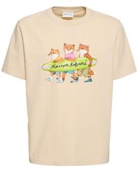 Maison Kitsuné - T-shirt en coton surfing foxes - Lyst