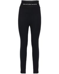 Alexander Wang Leggings Aus Twill Mit Logo - Schwarz