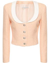 Alessandra Rich - Sequined Tweed Jacket W/ Collar - Lyst