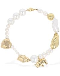 Timeless Pearly - Multi charm pearl collar necklace - Lyst
