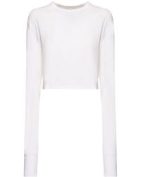 Les Tien - Crop Cotton Long Sleeve T-Shirt - Lyst