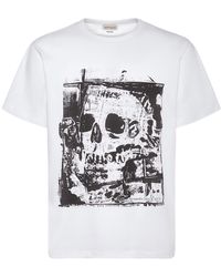 Alexander McQueen - Fold Skull Printed Cotton T-shirt - Lyst
