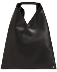 MM6 by Maison Martin Margiela Leather Japanese Tote Bag in Black ...