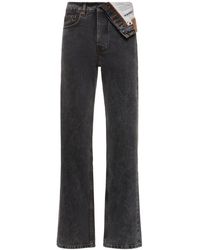 Y. Project - Foldable Midrise Waist Straight Jeans - Lyst