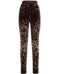 Dolce & Gabbana - Leopard Print Chenille leggings - Lyst