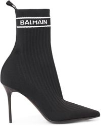 Balmain - 110Mm Skye Knit Ankle Boots - Lyst