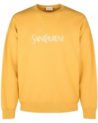 Saint Laurent - Sweatshirt aus Baumwoll-Jersey mit Logostickerei - Lyst