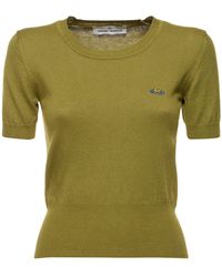 Vivienne Westwood - Top bea in maglia di cotone e cashmere con logo - Lyst