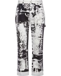 Alexander McQueen - Fold-print Cropped Jeans - Lyst