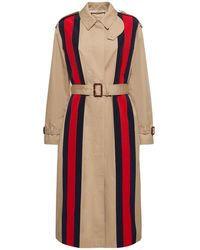 Gucci - Web Detail Cotton Trench Coat - Lyst