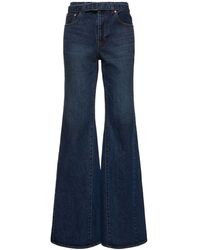 Sacai - High Rise Wide Leg Jeans W/belt - Lyst