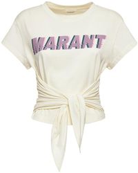 Isabel Marant - Camiseta de algodón con logo estampado - Lyst