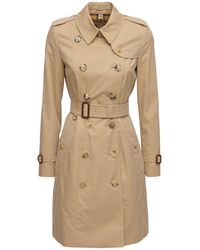 Burberry Islington Double-breasted Logo Trench Coat - Natural