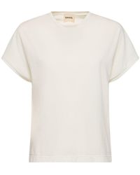 KHAITE - T-shirt Aus Baumwollmischjersey "devra" - Lyst