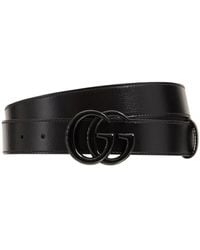 Gucci - 3cm gg Buckle Leather Belt - Lyst
