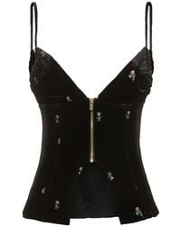 WeWoreWhat - Top in velluto con corsetto ricamato - Lyst
