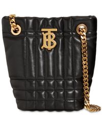 Burberry - Bolso Bucket Mini Lola De Piel Pespunteada - Lyst