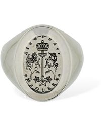Alexander McQueen Ovaler Ring "emblem" - Mettallic
