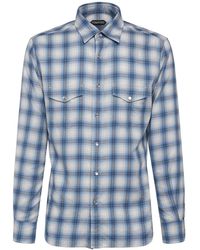 Tom Ford - Checked Cotton Blend Western Shirt - Lyst