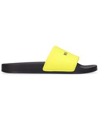 Mens Shoes Sandals MSGM Rubber Micro Logo Slide Sandals in Yellow for Men Save 57% slides and flip flops Sandals and flip-flops 