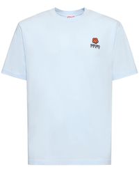 KENZO - T-shirt boke in jersey di cotone con logo - Lyst