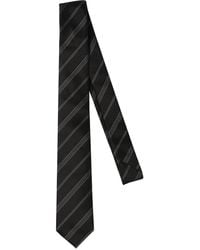 Saint Laurent - 5cm Double Striped Silk Tie - Lyst