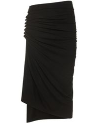 Rabanne - Asymmetric Light Jersey Midi Skirt - Lyst