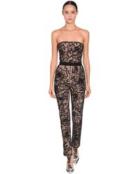 Moschino Embroidered Sheer Tulle Jumpsuit - Black