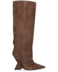 The Attico - 105Mm Cheope Suede Tall Boots - Lyst