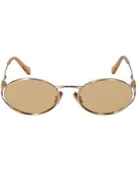 Miu Miu - Oval Metal Sunglasses - Lyst