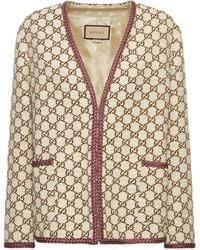 Gucci - Veste en tweed de laine mélangée et toile gg - Lyst