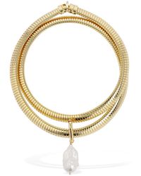Timeless Pearly - Collier double à pendentif perle - Lyst