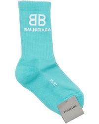 Balenciaga Logo Cotton Sport Socks - Green