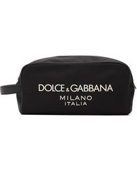 Dolce & Gabbana - Kulturbeutel Aus Nylon Mit Gummiertem Logo - Lyst