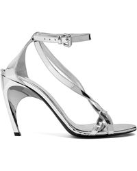 Alexander McQueen - 95Mm Armadillo Metallic Leather Sandals - Lyst