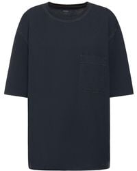 Lemaire - T-shirt Aus Baumwolle Mit Tasche - Lyst