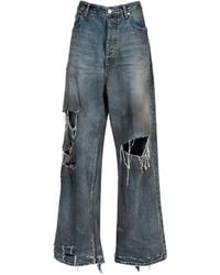 Balenciaga - Japanese Denim Wide Leg Jeans - Lyst
