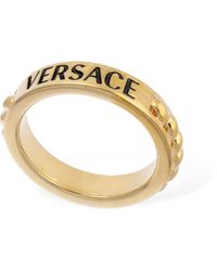 Versace - Metal Logo Ring - Lyst
