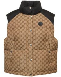 Gucci X The North Face Down Vest in Green | Lyst