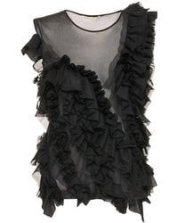Ulla Johnson - Top winnifred in tulle con ruches - Lyst