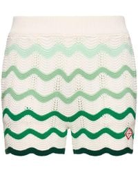 Casablancabrand - Gradient Wave Crochet Cotton Shorts - Lyst