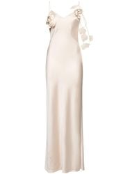 Self-Portrait - Mujer Vestido Maxi De Satén - Lyst