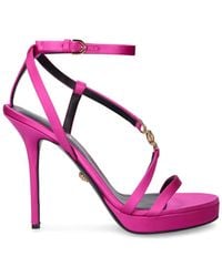 Versace - 115mm Hohe Sandaletten Aus Satin - Lyst