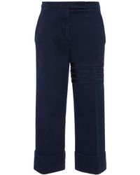Damen Bekleidung Hosen und Chinos Capri Hosen und cropped Hosen Thom Browne Hose Aus Baumwolltwill in Blau 