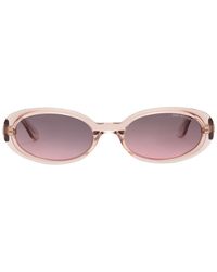 DMY BY DMY Valentina Oval Acetate Sunglasses - Pink